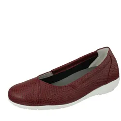 Ballerina NATURAL FEET "Collien", Damen, Gr. 39, rot (dunkelrot), Leder, elegant, Schuhe Ballerina, mit stoßhemmender Sohle