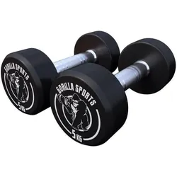 Kurzhantel Gummi 10 kg - 2 x 5 kg SCHWARZ|WEISS 10kg