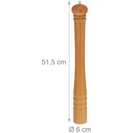 Relaxdays XXL Pfeffermühle 51,5 cm natur unbefüllt