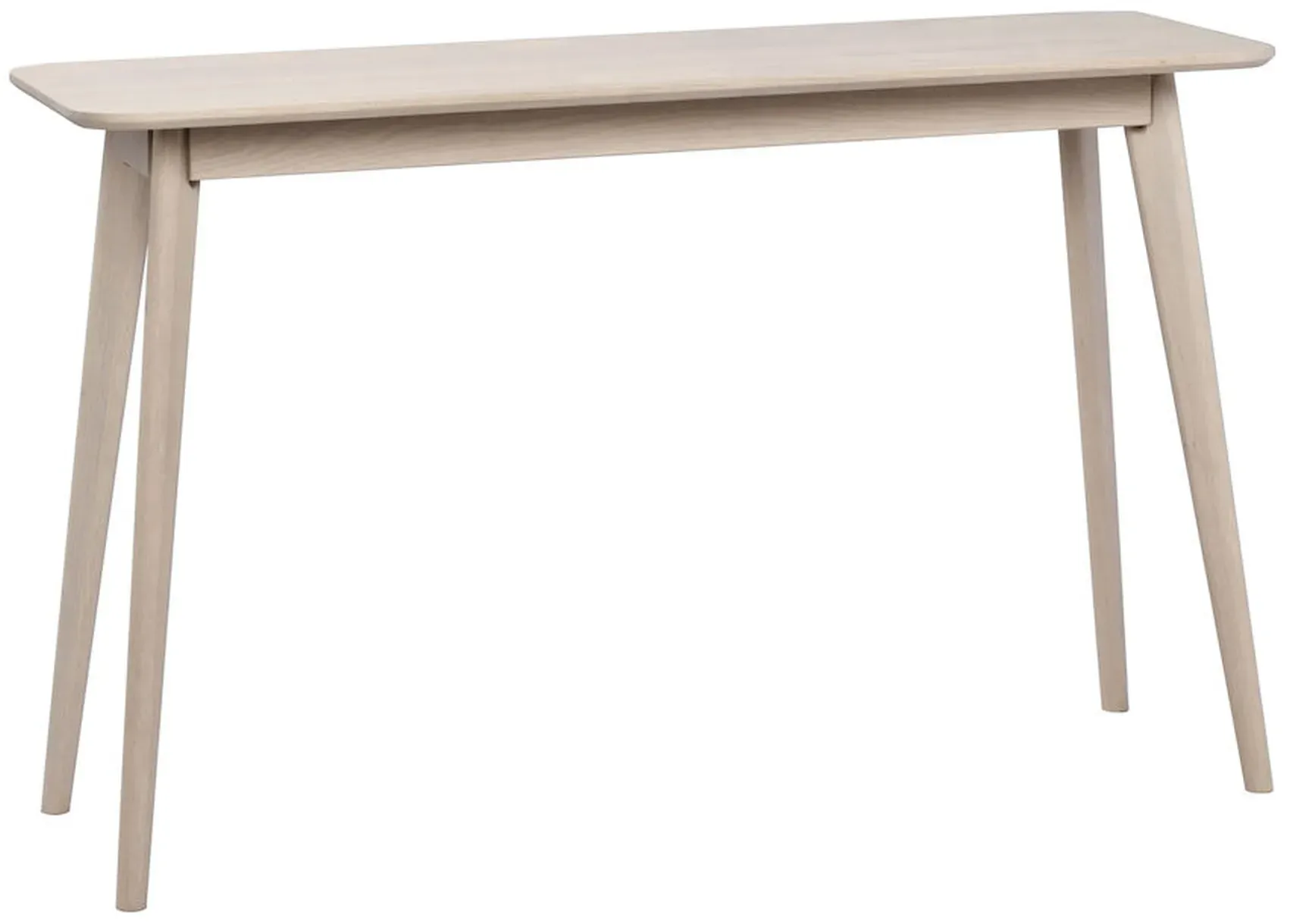 Konsole Yumi 120x40x75cm, aus Eiche mit Whitewash, skandinavischer Stil, naturweiß lackiert