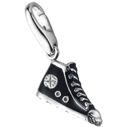 Giorgio Martello Milano Charm Turnschuh, Silber 925 Charms & Kettenanhänger   Schwarz Damen 