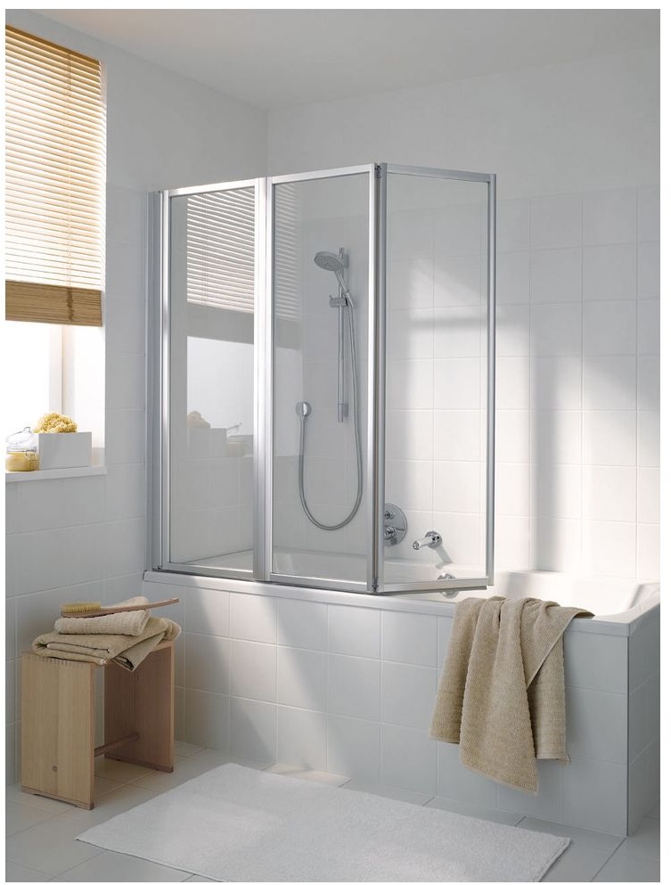 Koralle Faltwand TwiggyTop DFTT 140 1390-1400x1400 silber matt ESG transparent V440614014AA1