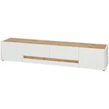 furn.design TV-Lowboard weiß und Wotan Eiche TV-Unterteil 220 x 40 cm TV-Board XL