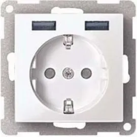 Merten Schuko-Steckdose mit USB Ladegerät Aktivweiß 1 St.