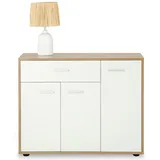 CARO-Möbel Sideboard Estelle 88 x 70 x 30 cm Sonoma Eiche / Weiß