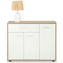 CARO-Möbel Sideboard Estelle 88 x 70 x 30 cm Sonoma Eiche / Weiß