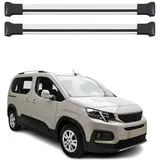 Omac Barres De Toit En Aluminium Pour Peugeot Rifter 2018-2026 – Tüv / Din 75302:2018 – Charge Max 75 Kg – 2 Barres Argent