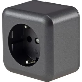 ChiliTec Schuko-Steckdose Aufputz Grau 1 St.