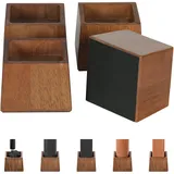 TQVAI 4er-Set Betterhöher Möbelerhöher Möbelfüße Holz Unterstützt bis zu 1000KGS Schwer Tischbein Verlängerung Sofa füße Tisch Couch Hubhöhe von 3 Zoll, Möbelerhöhung 7,7 cm, Retro Braun