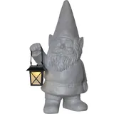 Star Trading LED-Solar-Figur'Gnomy' Zwerg mit Laterne, grau