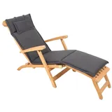 riess-ambiente Liegenauflage ROG 45x186cm anthrazit – Sitzkissen, Polster-Auflage, (Einzelartikel, 1 St), bequemes Outdoor-Auflagekissen – ideal für Deckchair & Gartenliege schwarz