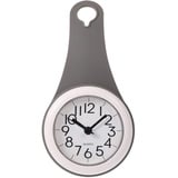 Baduhr Zum Hängen Badezimmeruhr Zum Aufhängen Bad Wanduhr Wasserdicht Rollbare Leise Quarz Anhänger Uhr Stumm Wanduhr zum Aufhängen Robe Handtuch Schlüssel Grau