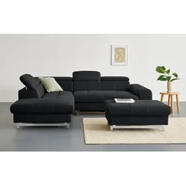 Cotta Ecksofa »Chef L-Form« mit Kopfteilverstellung, edle Metallkufen, wahlweise mit Bettfunktion