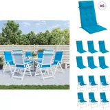 Hochlehner-Auflagen 6 Stk. Hellblau Oxford-Gewebe - Hochlehner Auflagen - Gartenstuhlkissen - Outdoor Kissen - Sitzkissen - Wasserabweisende Kissen