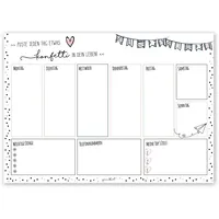 Schreibtisch-Unterlage mit Spruch I Mein Wochenplaner mit Konfetti Motiv I DIN A3 I 25 Blatt I Papier I bunt I Geschenk für Büro Schule I dv783