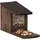 Relaxdays Eichhörnchen Futterhaus, Futterkasten f. Eichhörnchen, zum Aufstellen, Holz, hbt 17,5 x 12 x 25cm, dunkelbraun