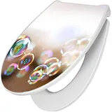 Banjado Premium Toilettendeckel Mit Absenkautomatik WC-Sitz Soft Close Hygienischer Klodeckel Duroplast Mit Motiv Seifenblasen