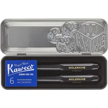 Moleskine x Kaweco Füllfederhalter und Kugelschreiber, Schwarz nit 6 Tintenpatronen Inklusive, Farbe