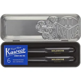 Moleskine x Kaweco Füllfederhalter und Kugelschreiber, Schwarz nit 6 Tintenpatronen Inklusive, Farbe