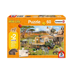 Schmidt Spiele Puzzle Schleich-Puzzle Abenteuerliche Tierrettung, 60, Puzzleteile