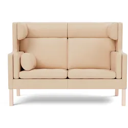 Fredericia Mogensen 2292 Coupe Sofa, eiche geseift / leder vegeta 90 natur