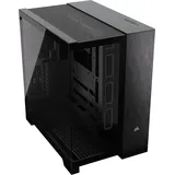 Corsair 6500X Mid-Tower ATX-Doppelkammer-PC-Gehäuse – Gehärtetes Panoramaglas - Umgekehrte Verbindung Motherboard-Kompatibel – Keine Ventilatoren Inbegriffen – Schwarz/Obsidian Aluminium