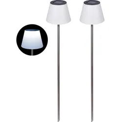dobar Solar Standleuchte Garten 2er Set, 18x18x90 cm