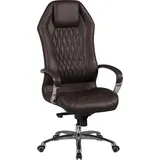 FineBuy Bürostuhl MONTEREY Echtleder Chefsessel Schreibtischstuhl Drehstuhl - Braun