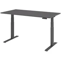 Bümö Schreibtisch, Graphit, Graphit, Nachbildung, Rechteckig, 160x74x80 cm, FSC