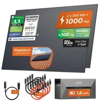 Solarway All In One Balkonkraftwerk 1000 W / 800 W inkl. 1,6 kWh Anker Solix 2 Pro Speicher