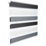 Woltu Doppelrollo 100 x 120 cm Zebra/Weiß