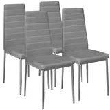 Tectake tectake® Esszimmerstühle Kunstleder 4er Setgrau