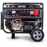 DeTec. Stromgenerator Benzin 7 kW DT-LB7500E-3 400V Starkstrom Generator E-Start 3-Phasen, 7,5 in kW, Strom Aggregat mit 18 PS Motor schwarz