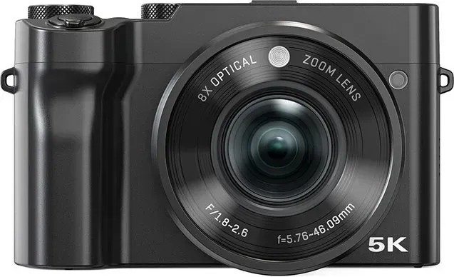 Songdian Digitalkamera mit 8-fach optischem Zoom, 5K, 64MP Dual-Objektivkamera, Vollfarb-Nachtsicht für Schüler, Teenager und Anfänger - schwarz