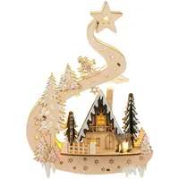 SAICO Original Fensterbild Winterwald Fensterschmuck Holz beleuchtet Weihnachtsdeko