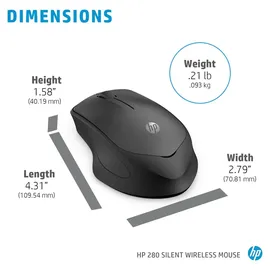 HP 280 Silent Maus schwarz