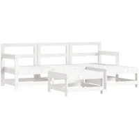vidaXL 5-tlg. Garten-Lounge-Set Weiß Massivholz Kiefer