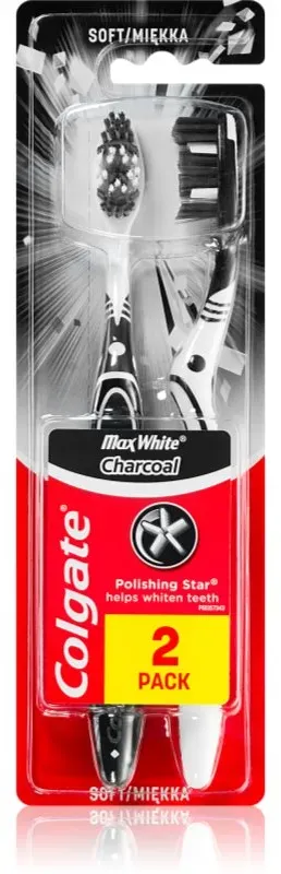 Colgate Max White Charcoal Zahnbürste weich 2 St.