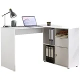 BMG Möbel Eckschreibtisch Leni, Homeoffice Schreibtisch (Weiß)