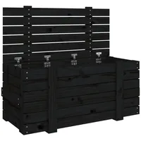 VidaXL Truhe Schwarz 91x40,5x42 cm Massivholz Kiefer
