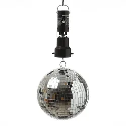 Spiegelkugel Set - 20cm Discokugel mit Batteriemotor - Discokugel Party Set