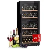 Klarstein Weinkühlschrank Barossa 79 Duo, für 91 Standardflaschen á 0,75l,Wein Flaschenkühlschrank Weintemperierschrank Weinschrank Kühlschrank schwarz