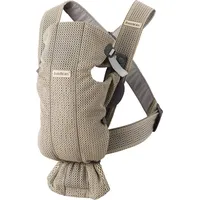 BabyBjörn Babytrage Mini, 3D-Netzstoff, Grau-Beige