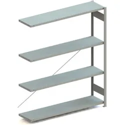 Meta Steckregal Anbauregal S3 CLIP 200 AR 2500 x 1700 x 500 mm verzinkt + 5 Böden