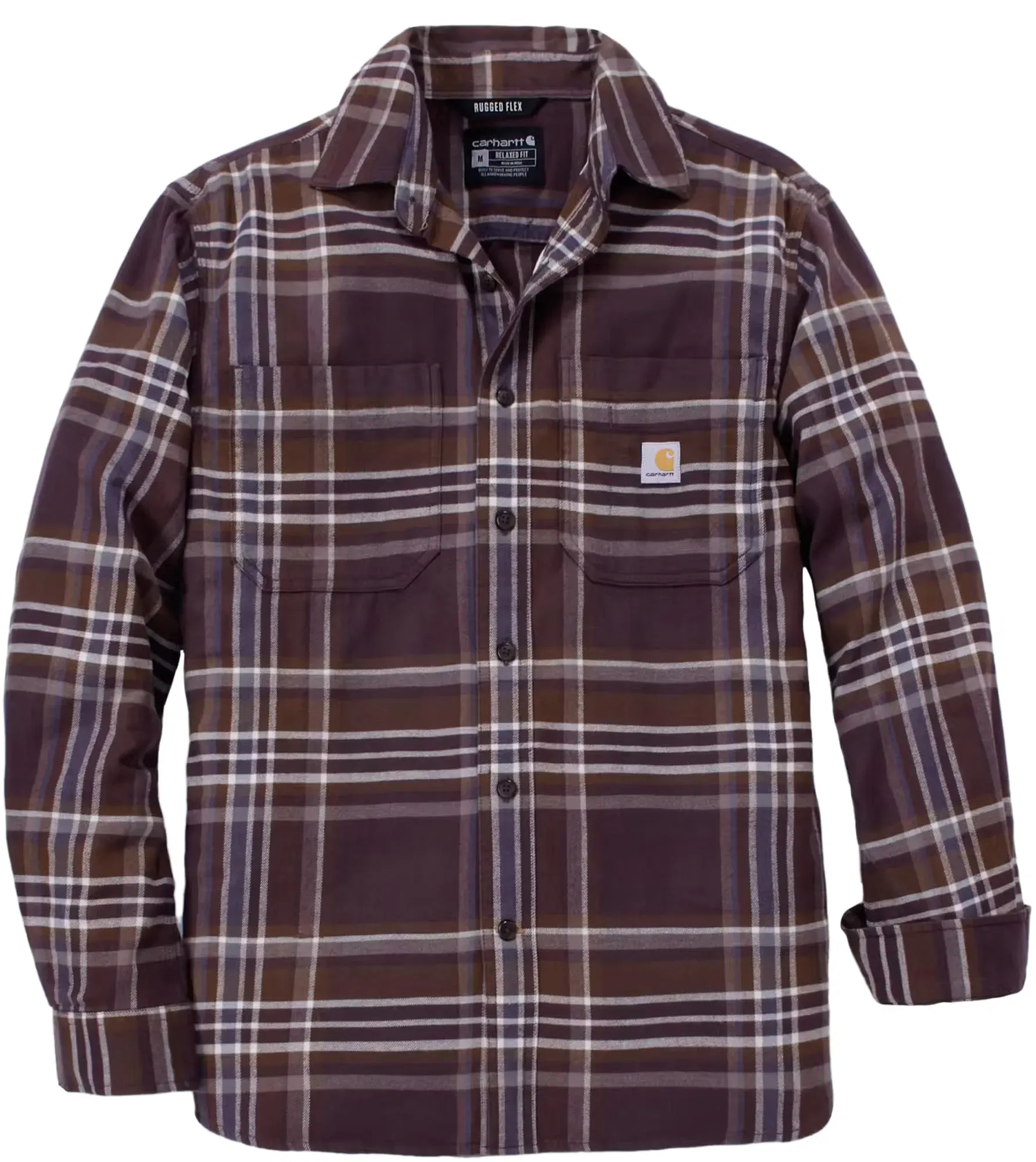 Carhartt Hamilton Relaxed LS Plaid Hemd, lila, Größe L für Männer