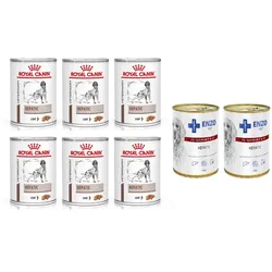 ROYAL CANIN Hepatic HF 6x420g + ENZO VET Hepatic für Lebererkrankungen für Hunde 2x400g (Mit Rabatt-Code ROYAL-5 erhalten Sie 5% Rabatt!)