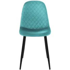 ML-Design 4er Set Petrol, Küchenstuhl mit Samtbezug