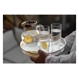 Edzard Tablett Delphi (ø 30 cm) rund, edel versilbert, anlaufgeschützt - Serviertablett, Galerietablett