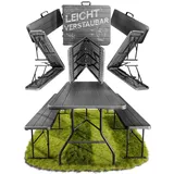 Ondis24 Biertischgarnitur Lisa Campingtisch 2X Bierbank 1x Biertisch Sitzbank klappbar Bierzeltgarnitur 3tlg. einfach transportabel mit Tragetasche (Anthrazit, XL)