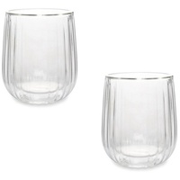 Asphald Glas Latte Macchiato Gläser Set doppelwandige Ausführung mit Thermoeffekt, Kaltgetränke & Heißgetränke weiß